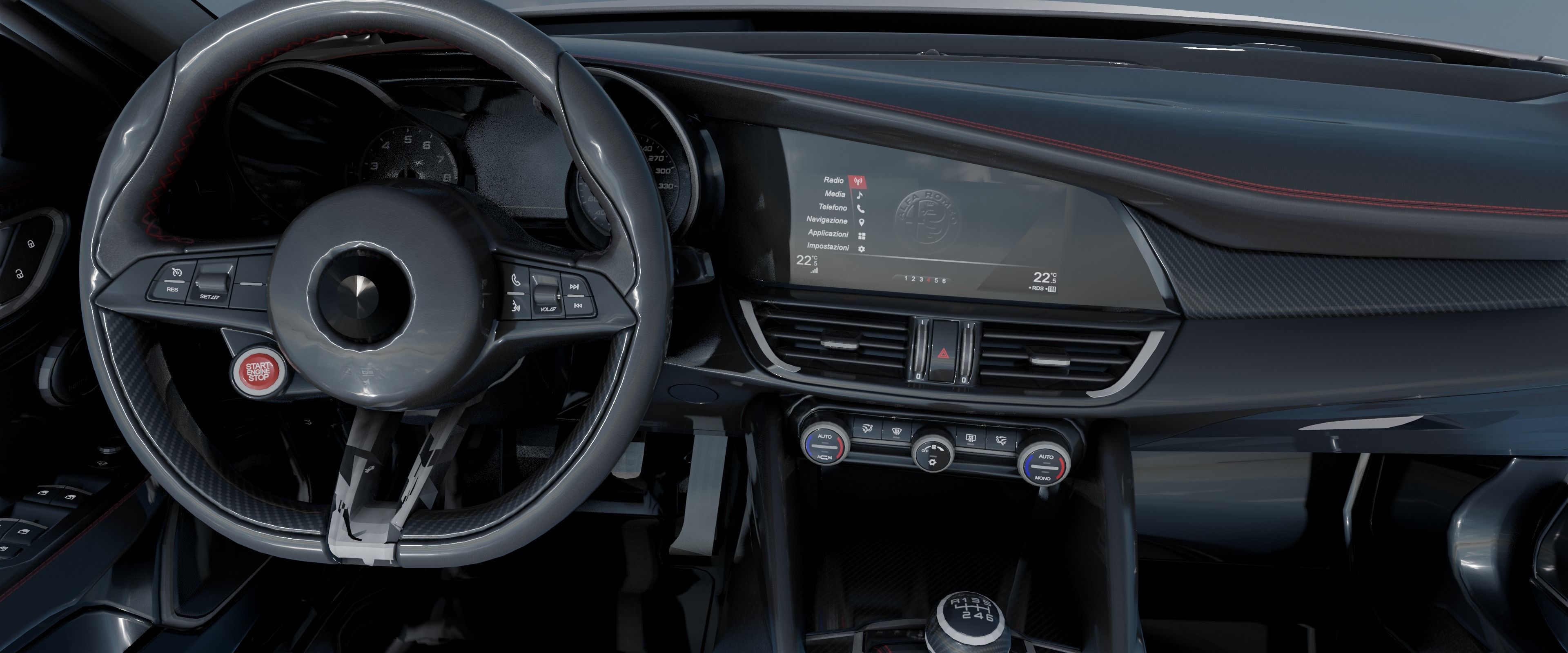 Alfa Romeo Giulia Quadrifoglio- Photorealistic Low-poly 3D model_41