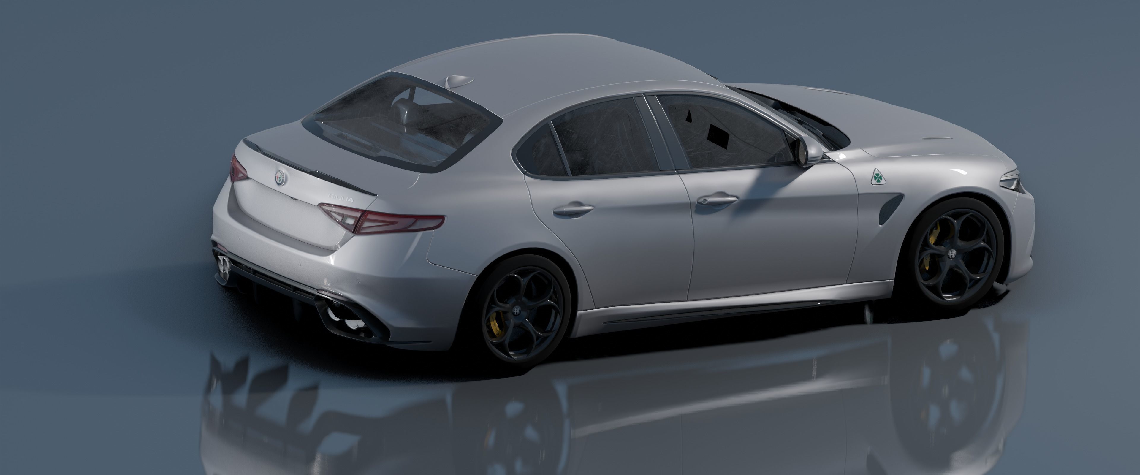Alfa Romeo Giulia Quadrifoglio- Photorealistic Low-poly 3D model_20