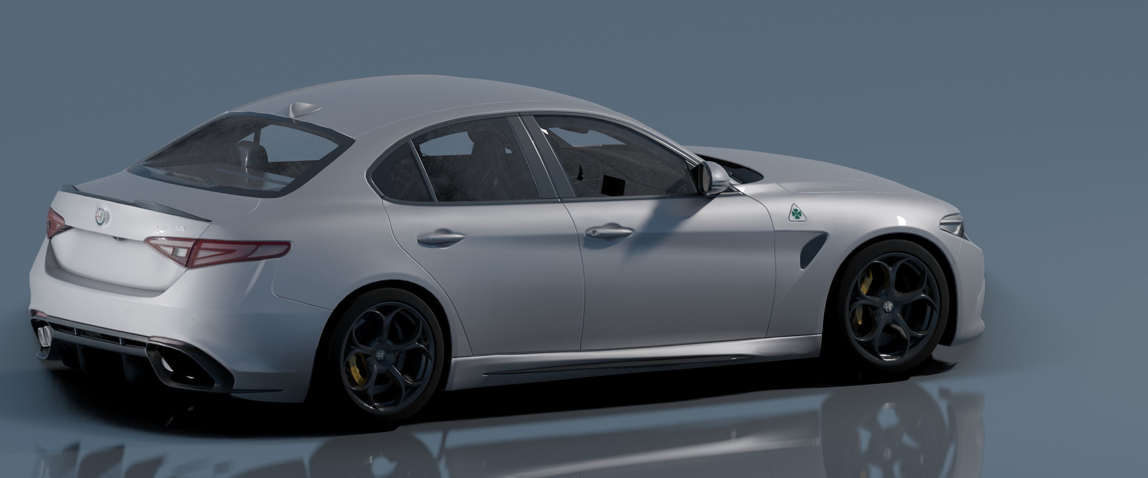 Alfa Romeo Giulia Quadrifoglio- Photorealistic Low-poly 3D model_3