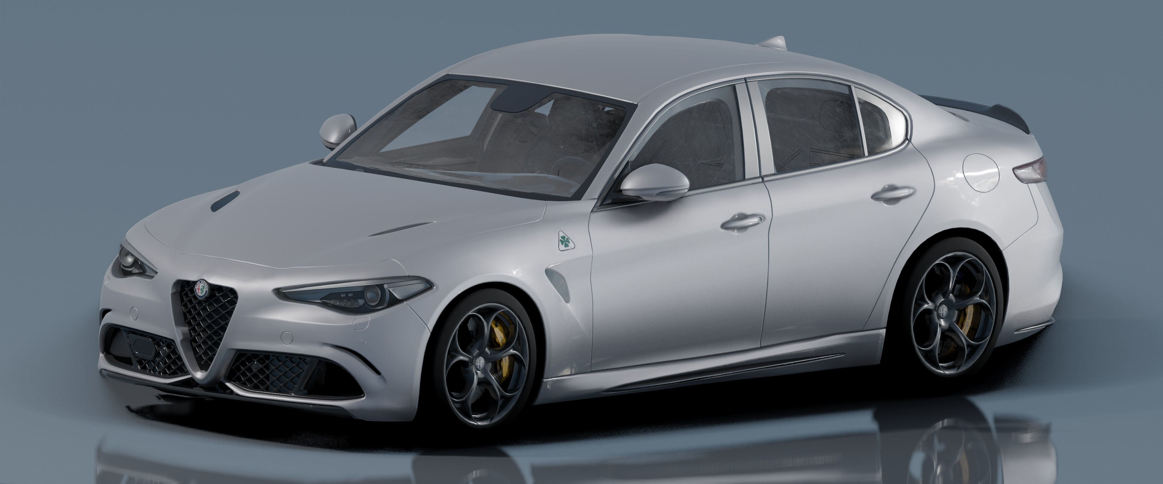 Alfa Romeo Giulia Quadrifoglio- Photorealistic Low-poly 3D model_5