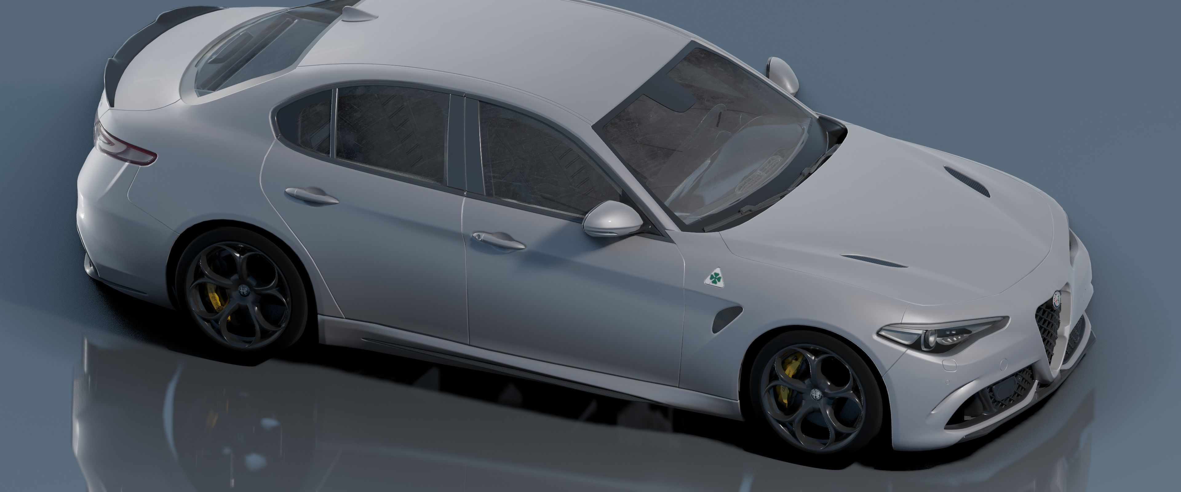 Alfa Romeo Giulia Quadrifoglio- Photorealistic Low-poly 3D model_29