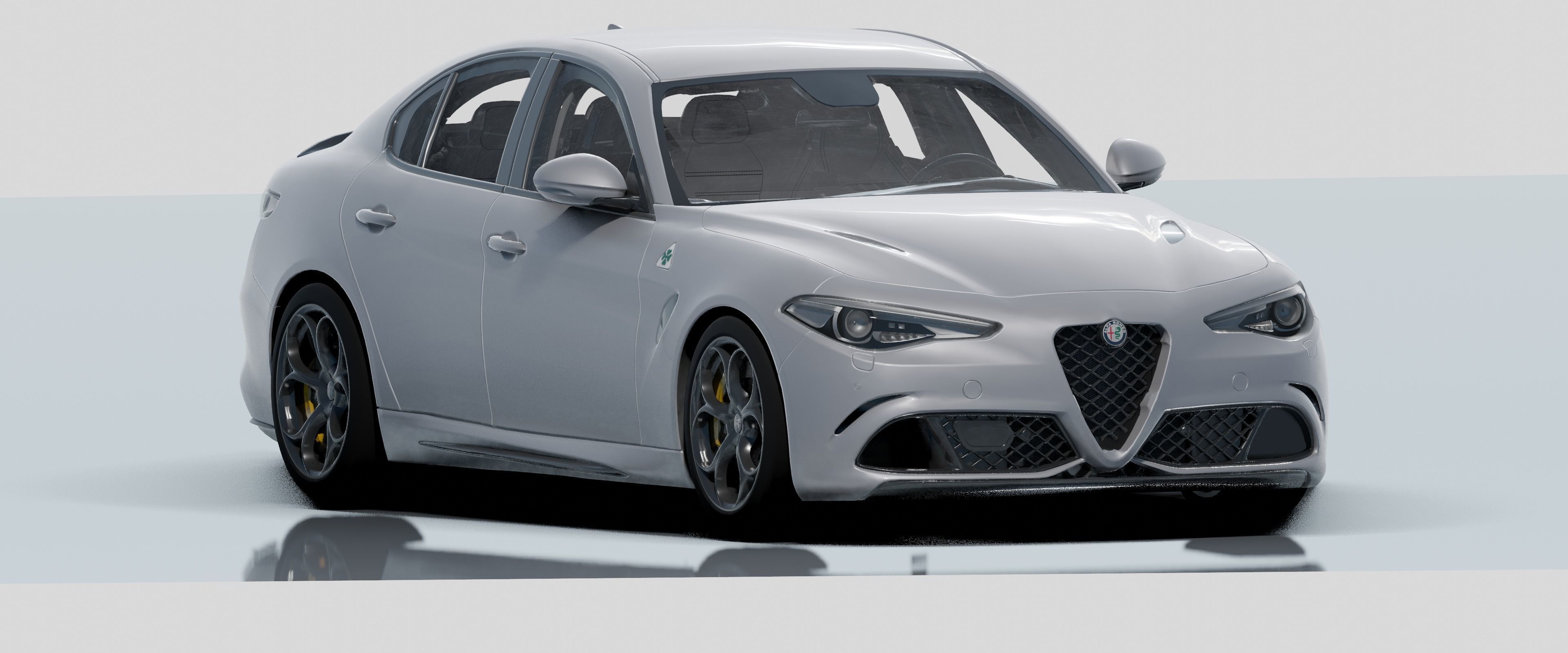 Alfa Romeo Giulia Quadrifoglio- Photorealistic Low-poly 3D model_12