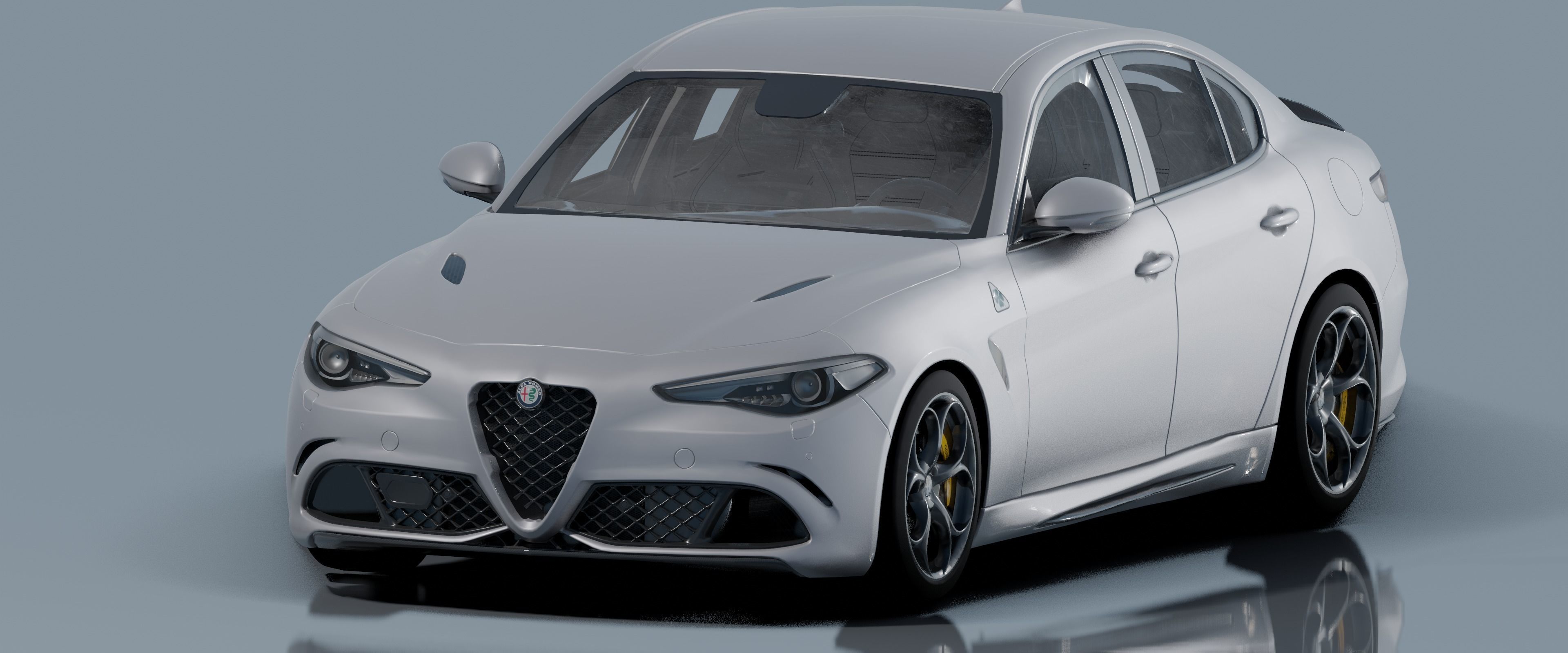 Alfa Romeo Giulia Quadrifoglio- Photorealistic Low-poly 3D model_7
