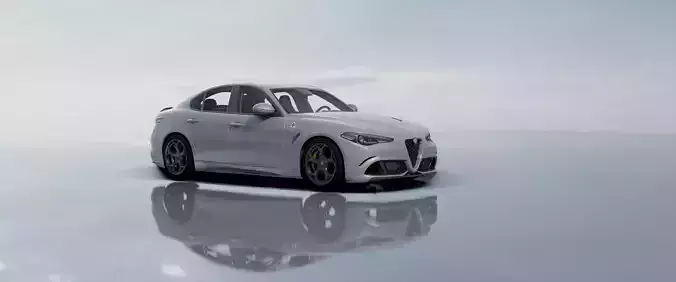 Alfa Romeo Giulia Quadrifoglio- Photorealistic Low-poly 3D model