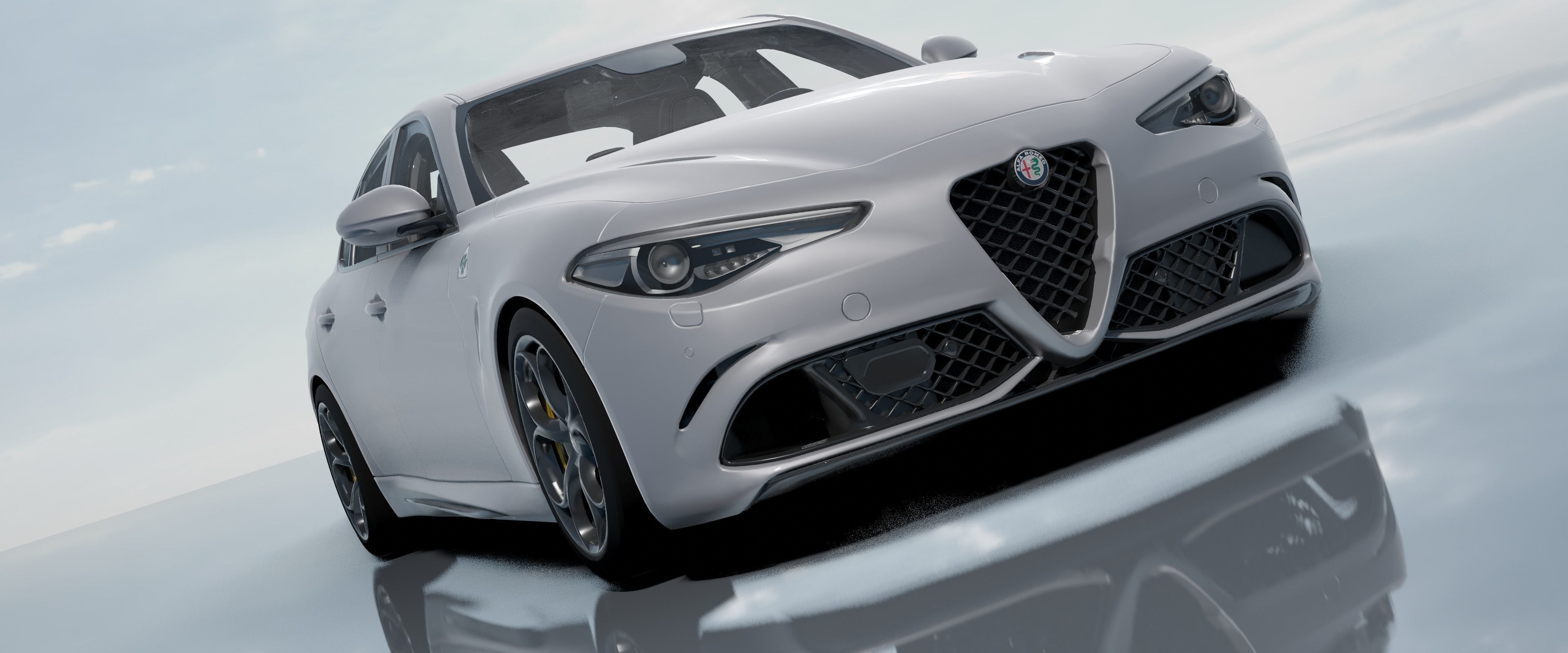 Alfa Romeo Giulia Quadrifoglio- Photorealistic Low-poly 3D model_48