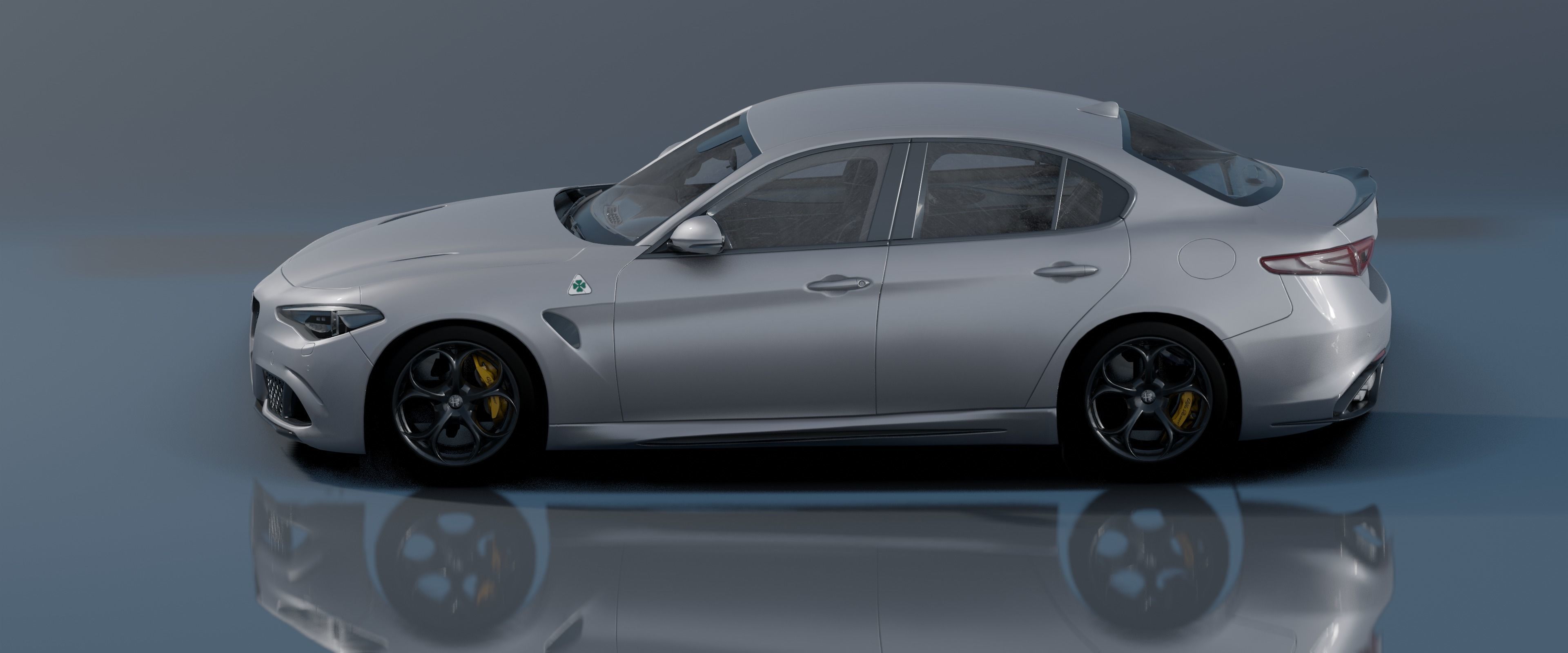 Alfa Romeo Giulia Quadrifoglio- Photorealistic Low-poly 3D model_17