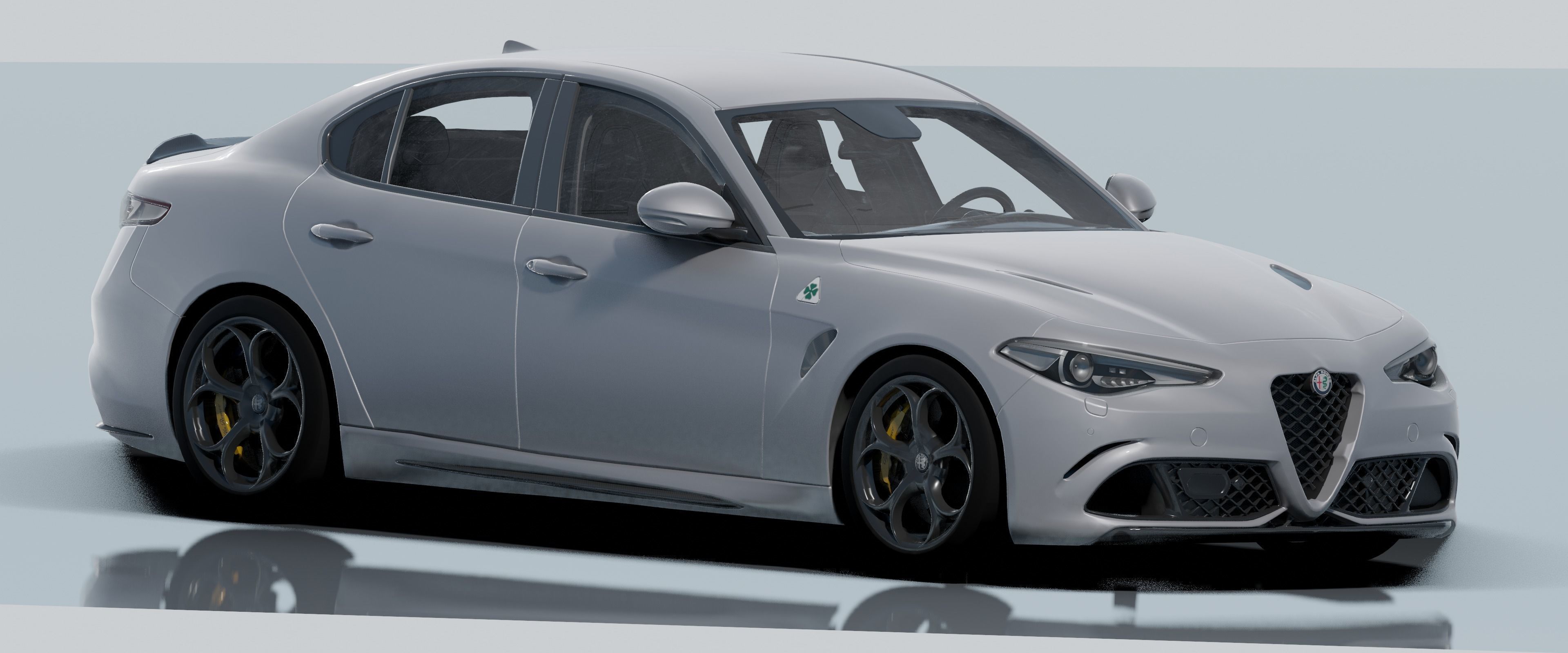 Alfa Romeo Giulia Quadrifoglio- Photorealistic Low-poly 3D model_1