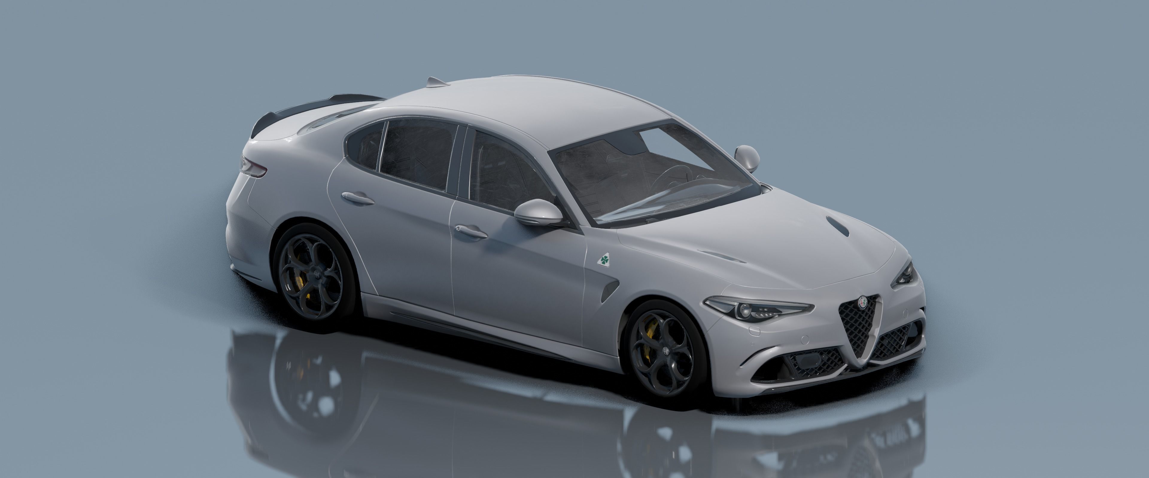 Alfa Romeo Giulia Quadrifoglio- Photorealistic Low-poly 3D model_4