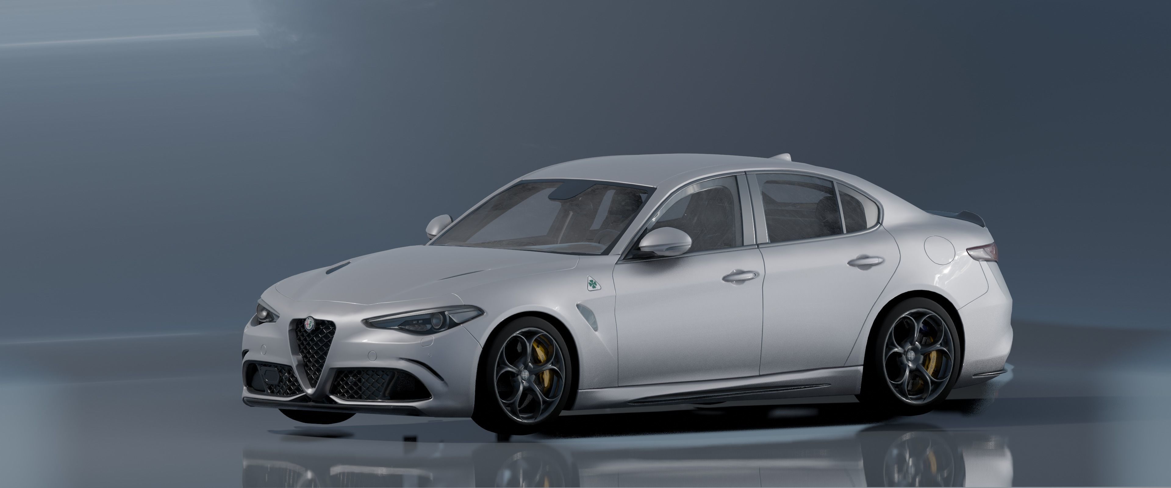 Alfa Romeo Giulia Quadrifoglio- Photorealistic Low-poly 3D model_16
