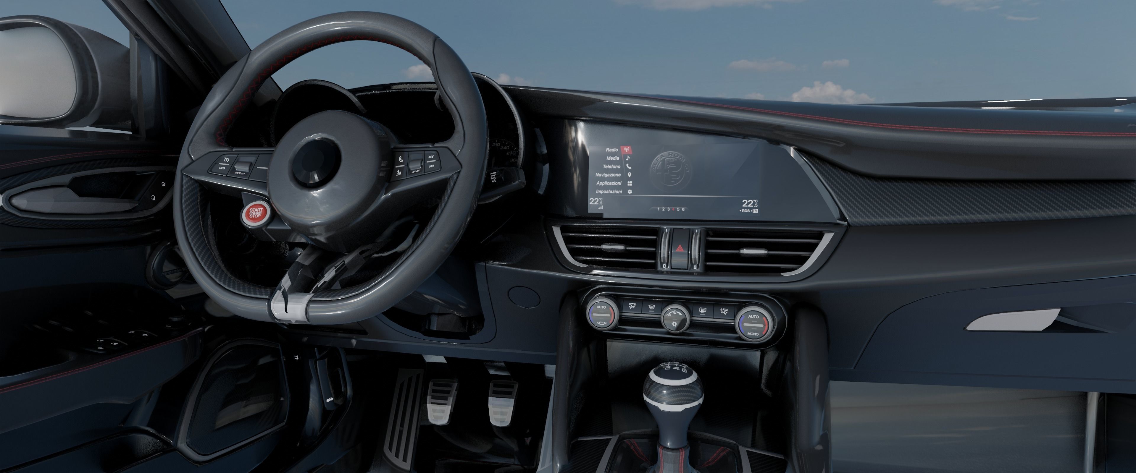 Alfa Romeo Giulia Quadrifoglio- Photorealistic Low-poly 3D model_40