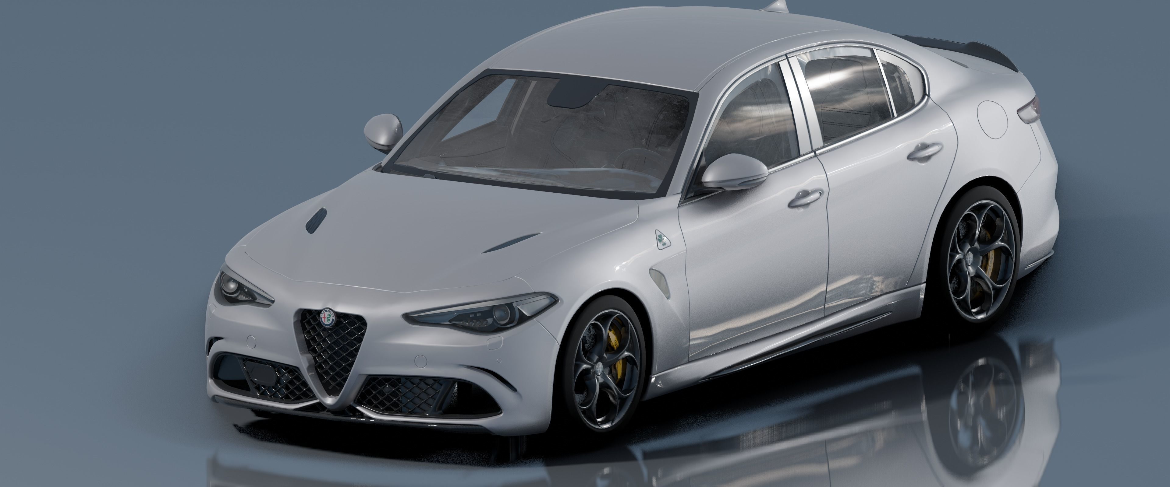 Alfa Romeo Giulia Quadrifoglio- Photorealistic Low-poly 3D model_31