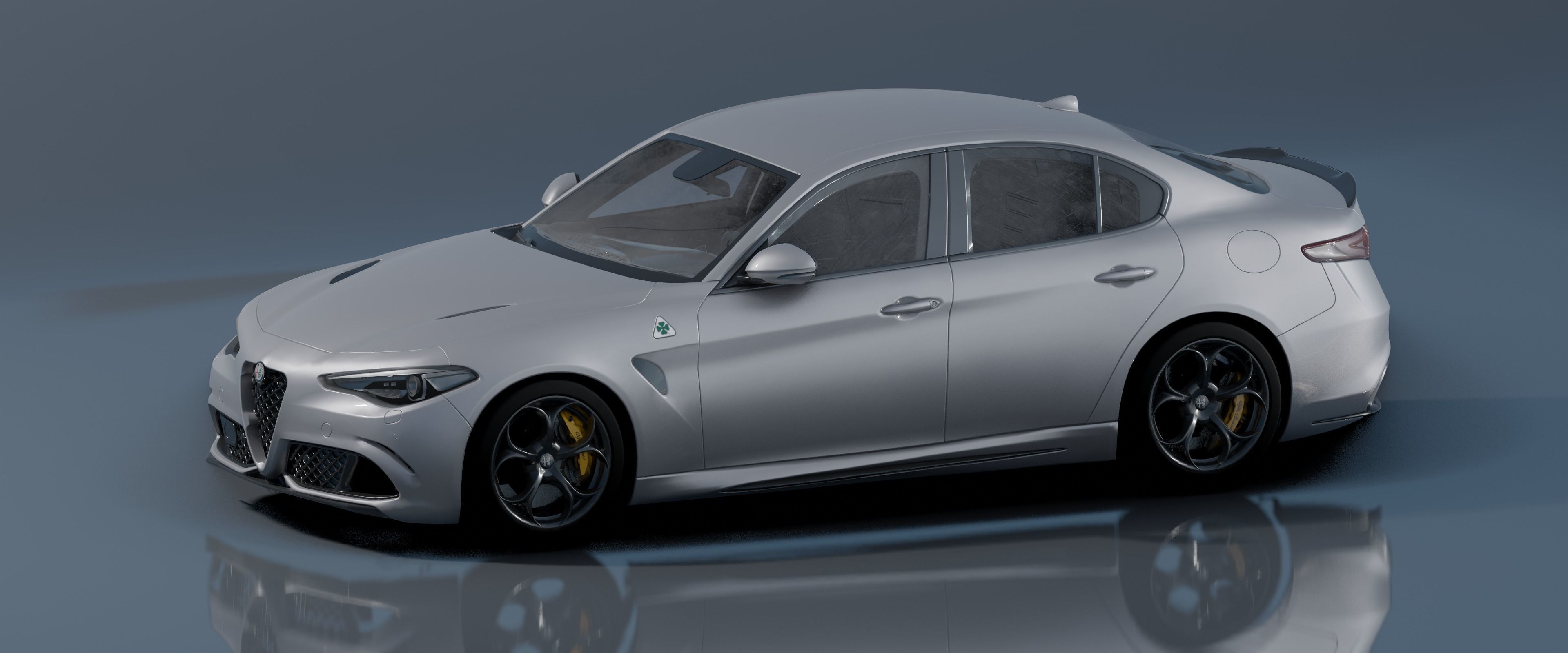 Alfa Romeo Giulia Quadrifoglio- Photorealistic Low-poly 3D model_25