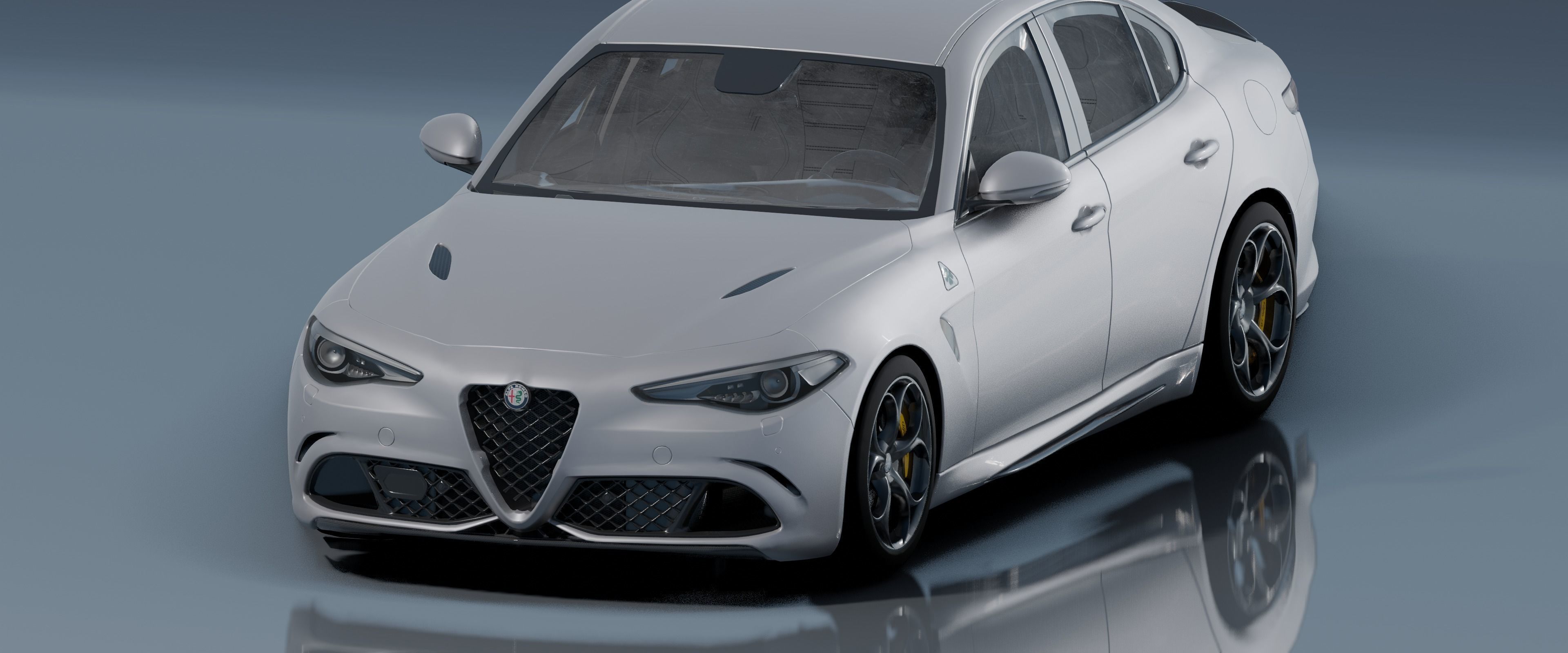 Alfa Romeo Giulia Quadrifoglio- Photorealistic Low-poly 3D model_24