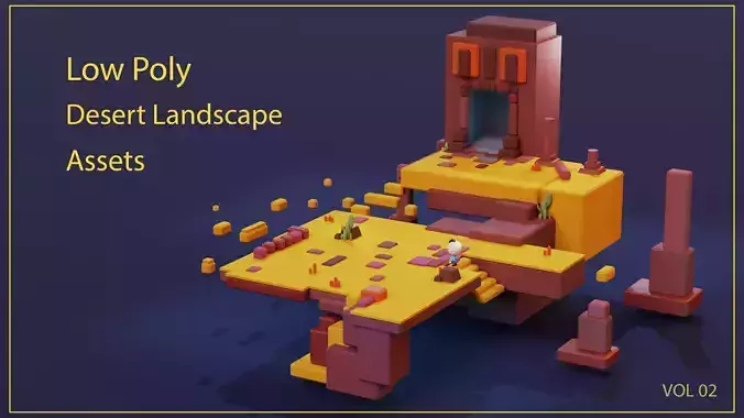 Low poly Desert Landscape Assets