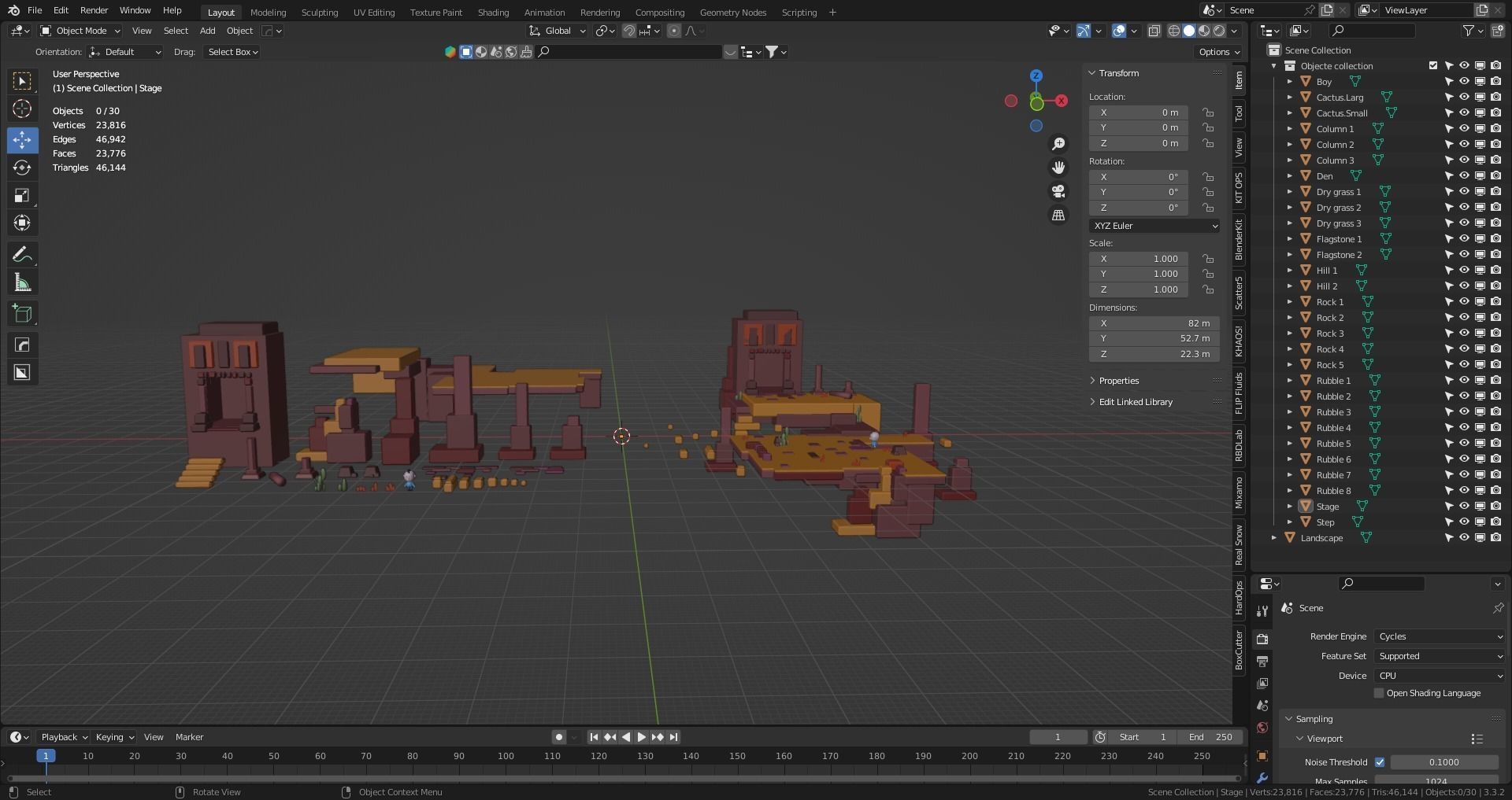 3D model Low poly Desert Landscape Assets VR / AR / low-poly | CGTrader