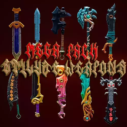 Mega Pack Stylize Weapons Low-poly 3D model