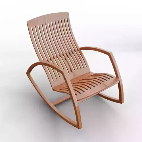 Wooden Chair Low-poly 3D model