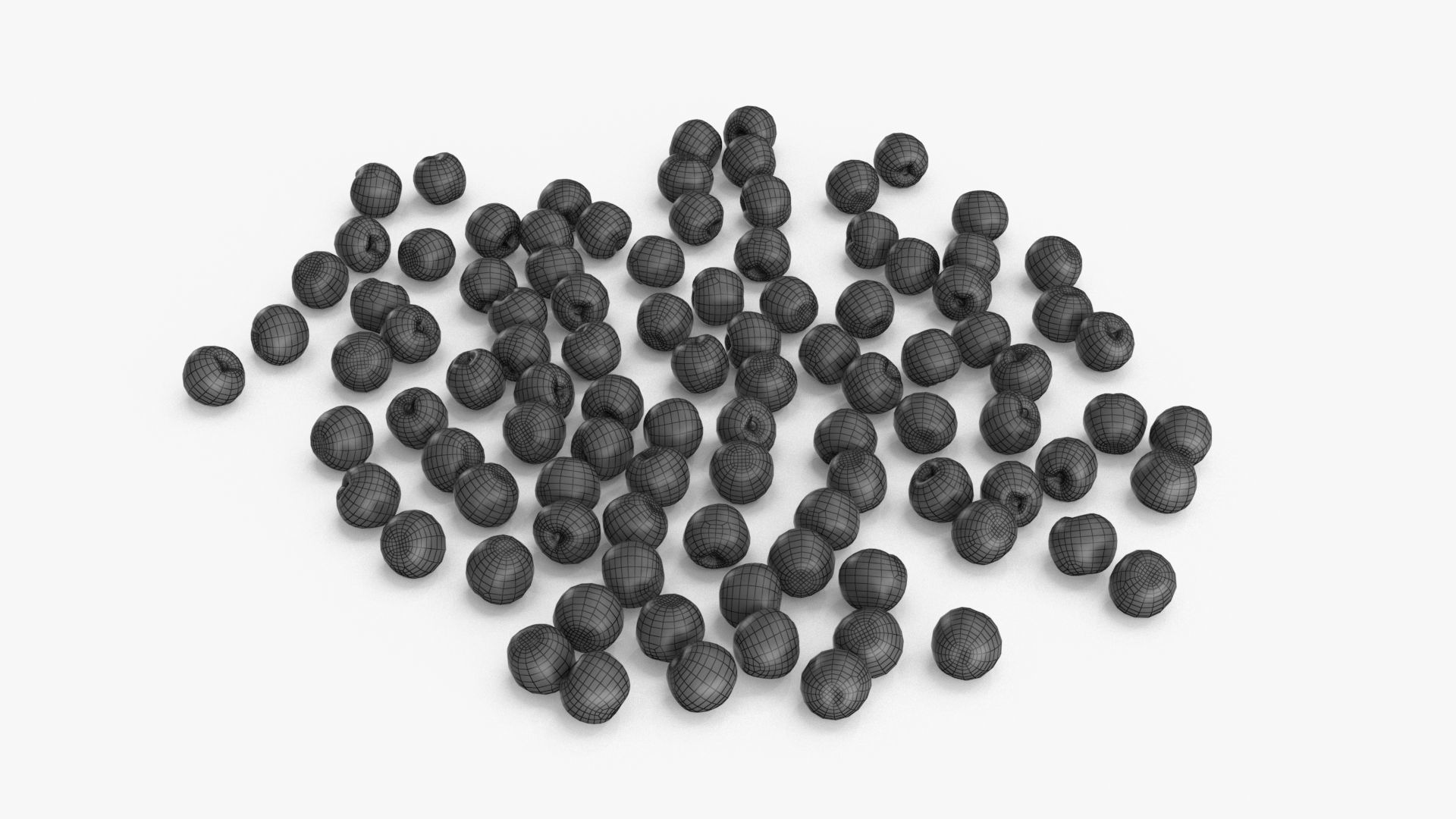 Cherry Heap Low-poly 3D model_16