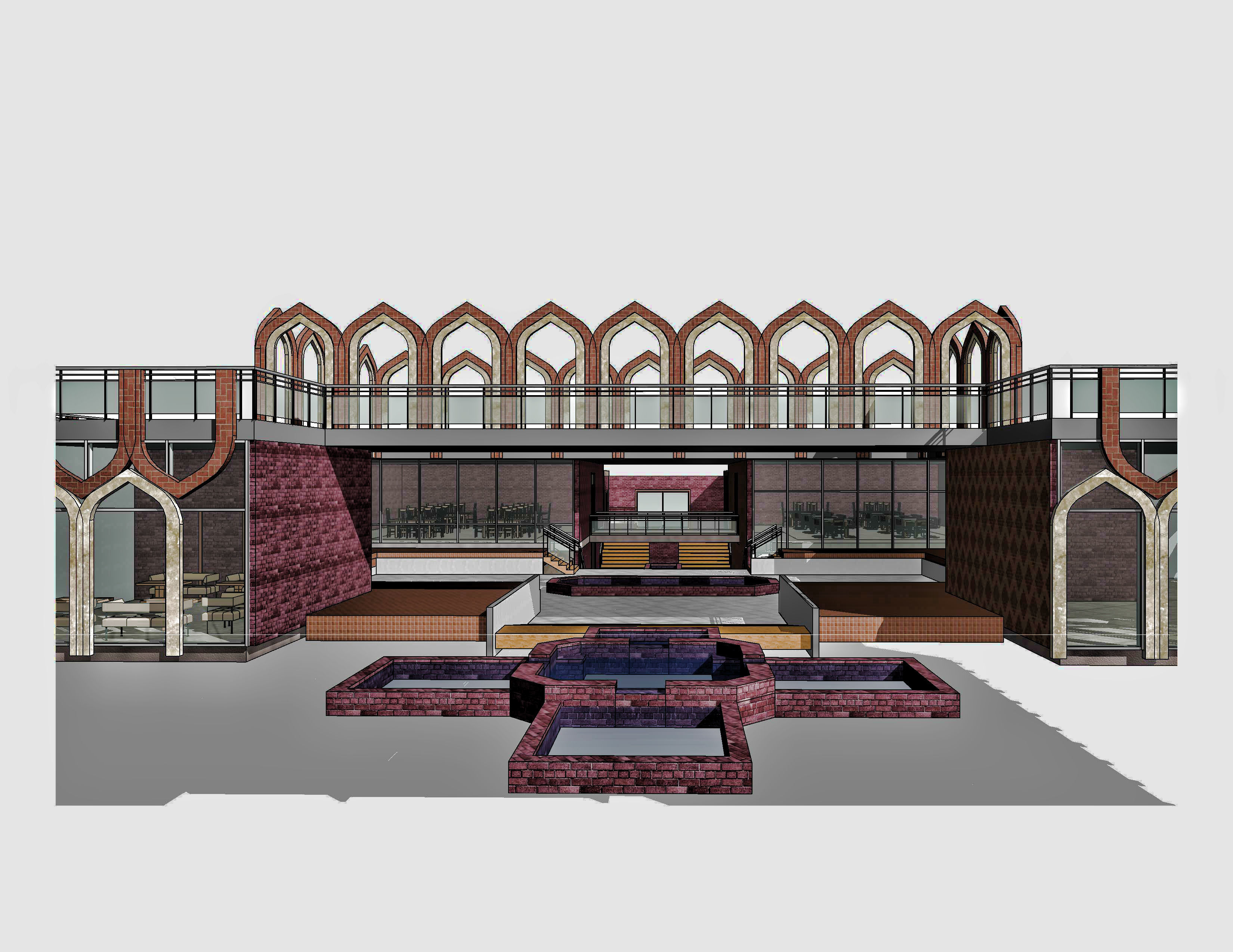 Small Cultural Building Neighborhood 3D model_5