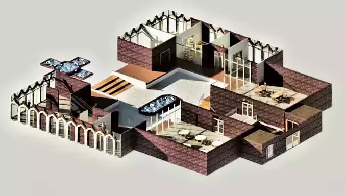 Small Cultural Building Neighborhood 3D model