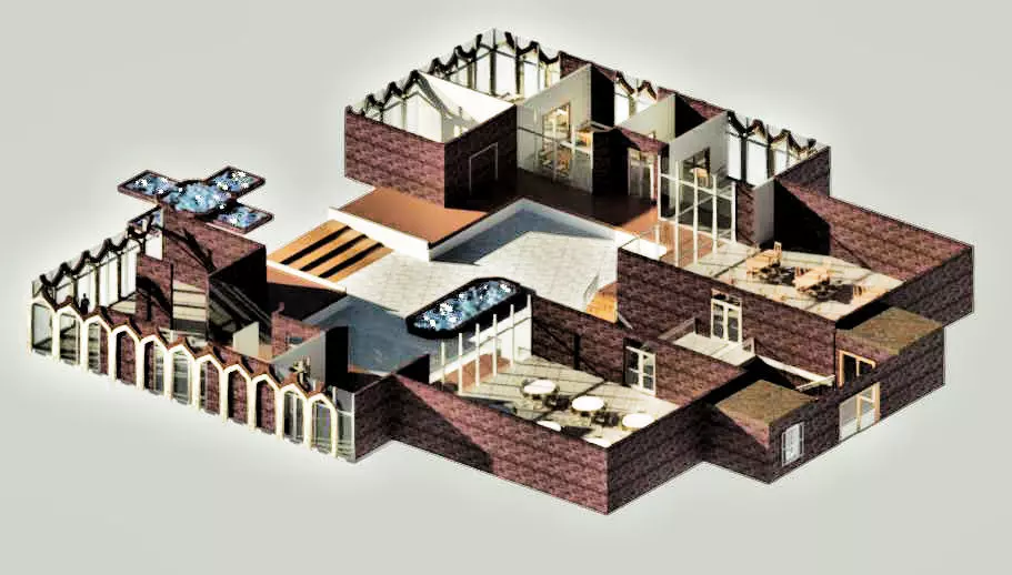 Small Cultural Building Neighborhood 3D model_0