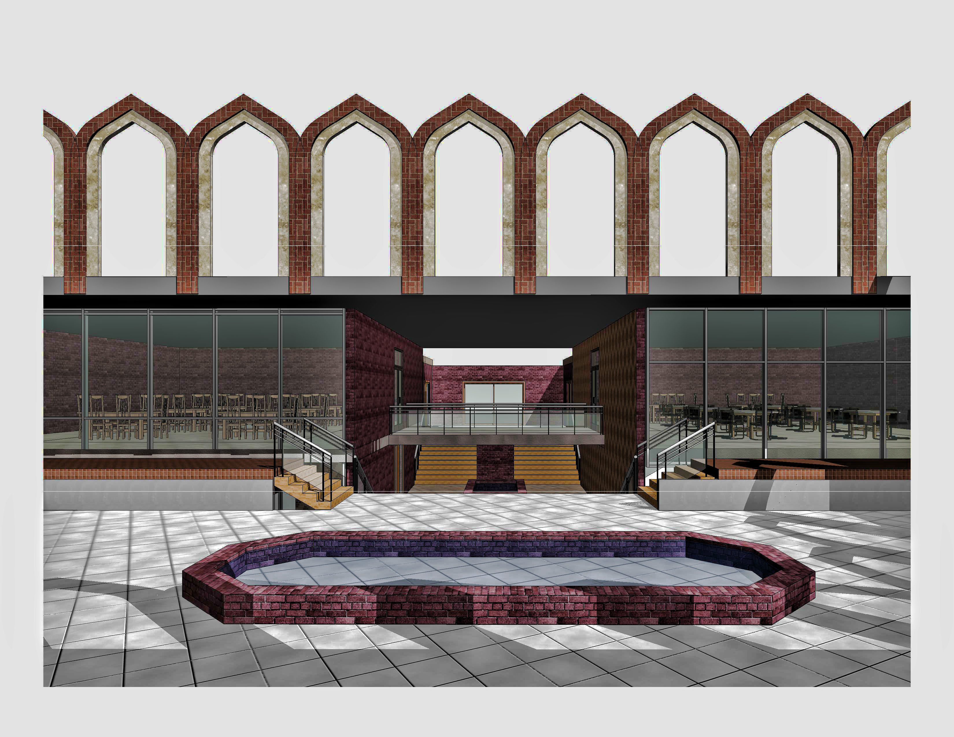 Small Cultural Building Neighborhood 3D model_4