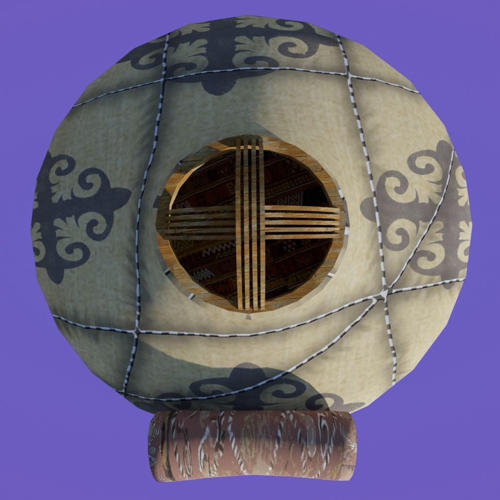 Cartoon Yurt 2 - Low Poly Game Ready Low-poly 3D model_4