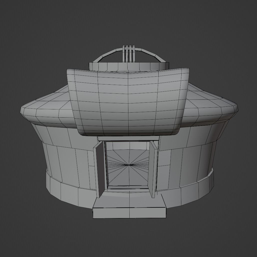 Cartoon Yurt 2 - Low Poly Game Ready Low-poly 3D model_9