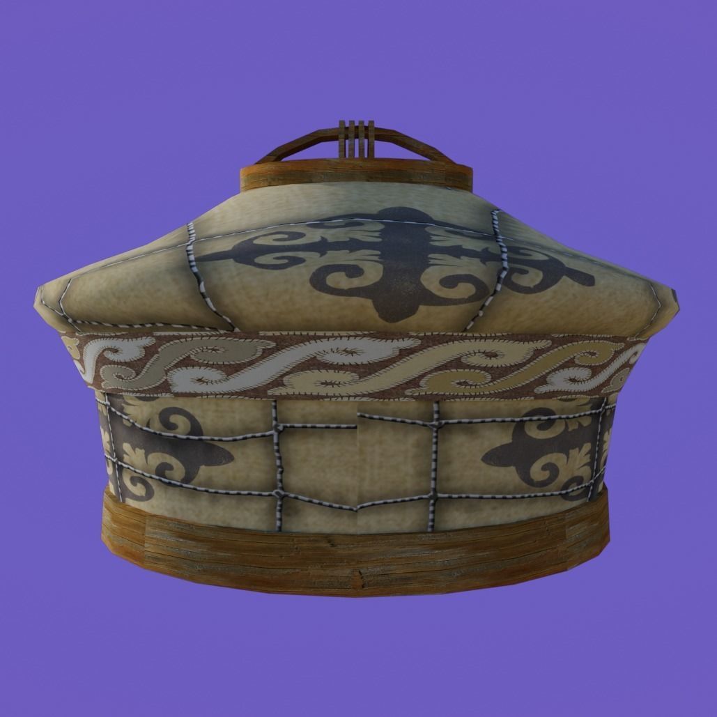 Cartoon Yurt 2 - Low Poly Game Ready Low-poly 3D model_2