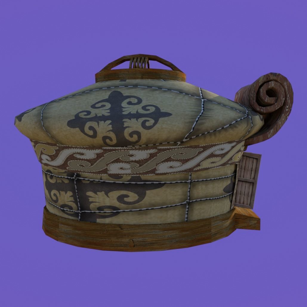 Cartoon Yurt 2 - Low Poly Game Ready Low-poly 3D model_1