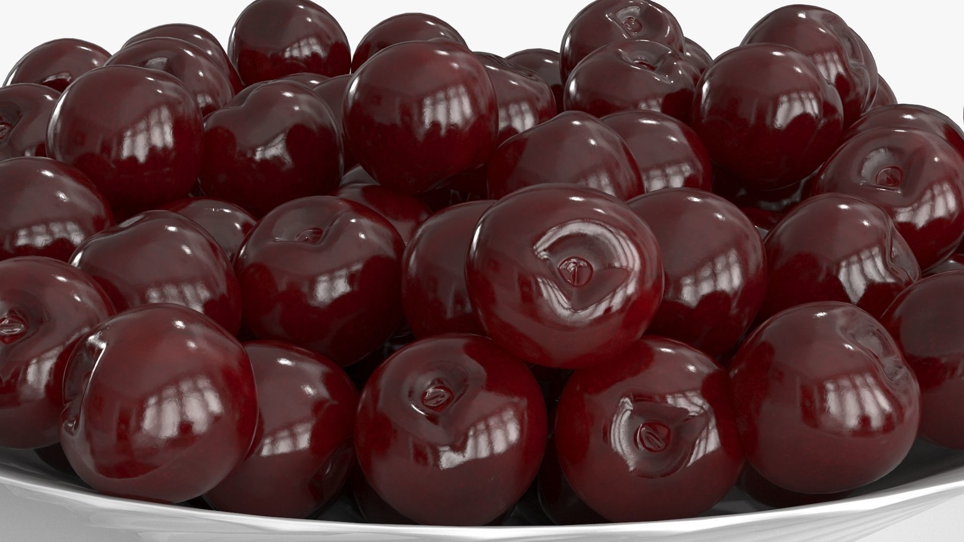 Cherry in Plate Low-poly 3D model_14