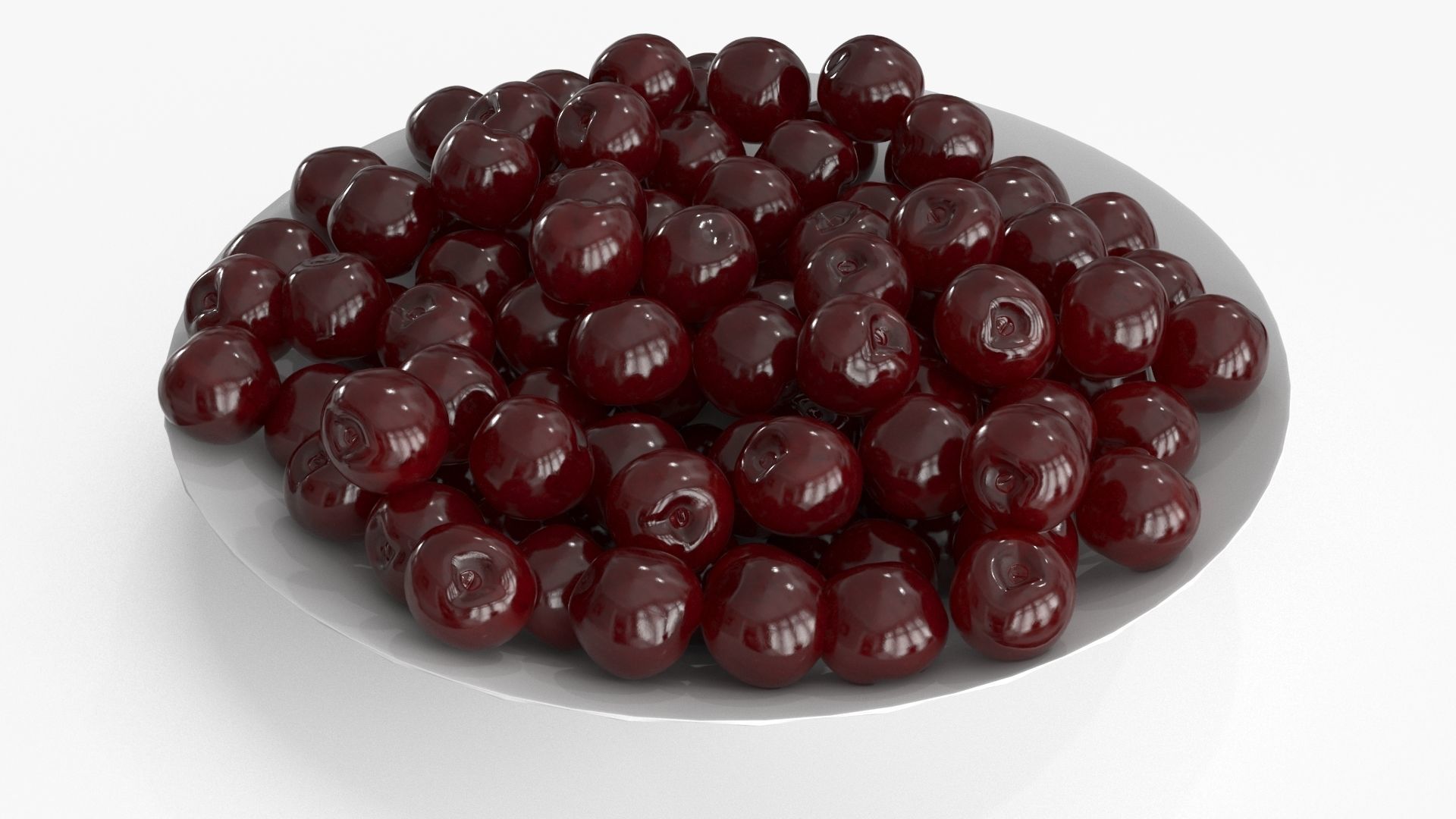 Cherry in Plate Low-poly 3D model_11