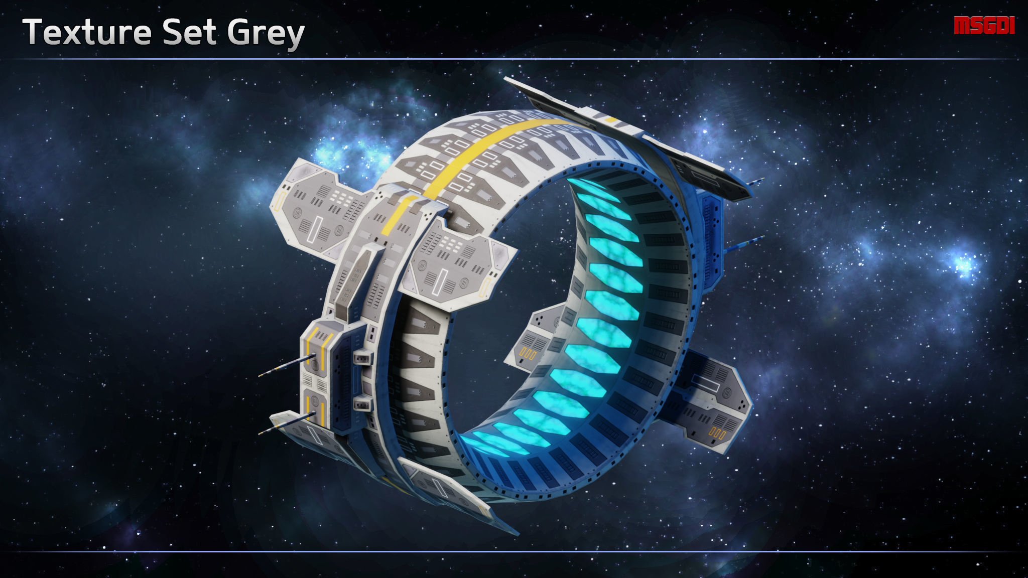 Spaceship Jumpgates Low-poly 3D model_7