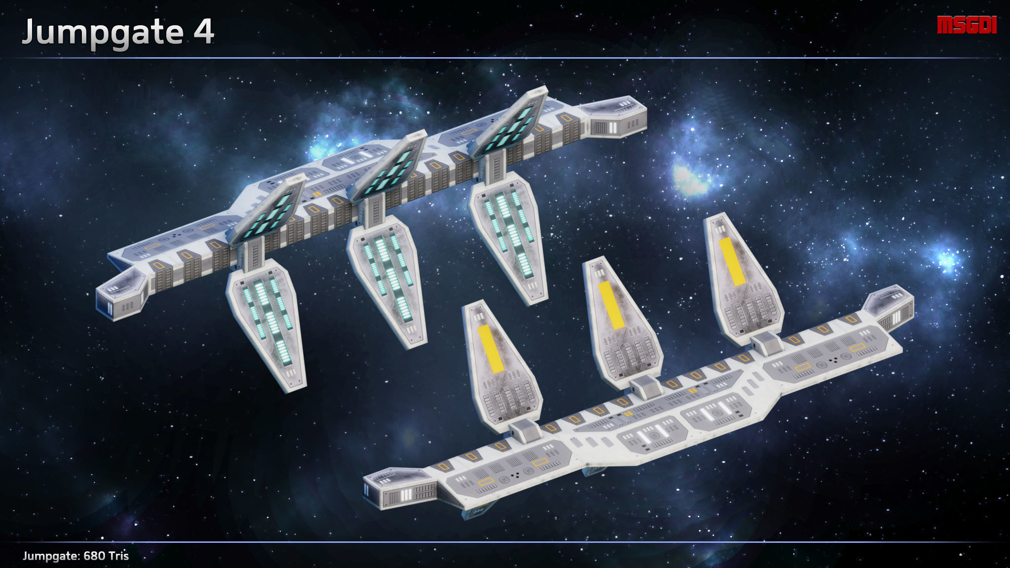 Spaceship Jumpgates Low-poly 3D model_4