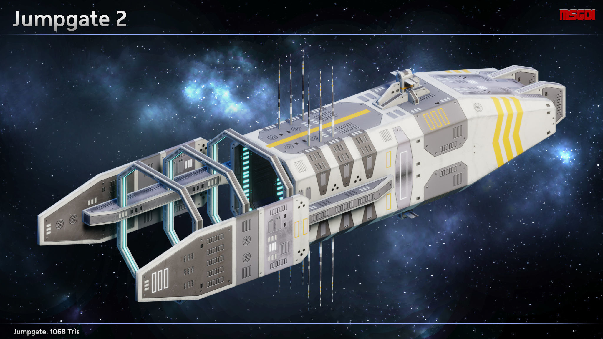 Spaceship Jumpgates Low-poly 3D model_2