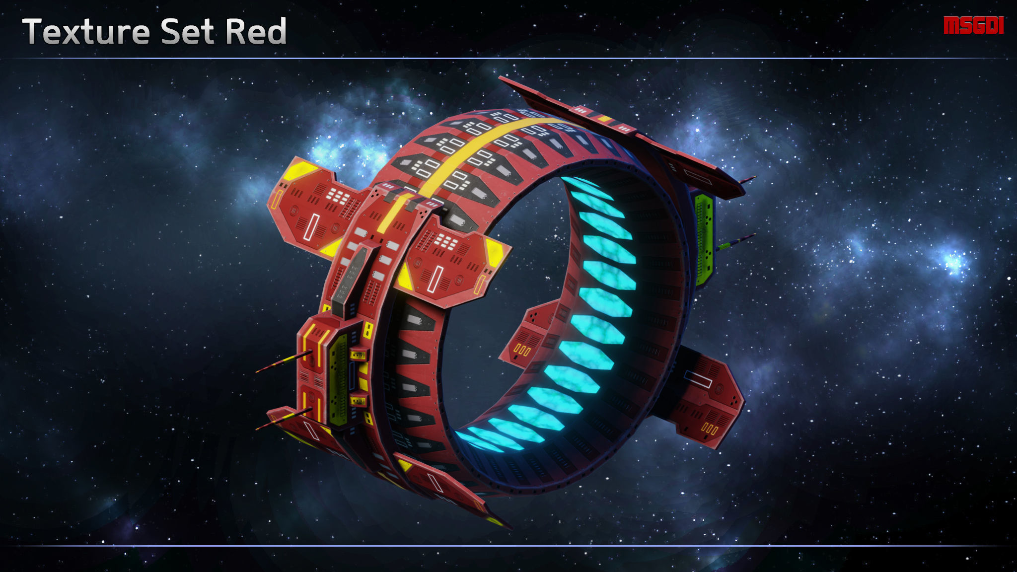 Spaceship Jumpgates Low-poly 3D model_8