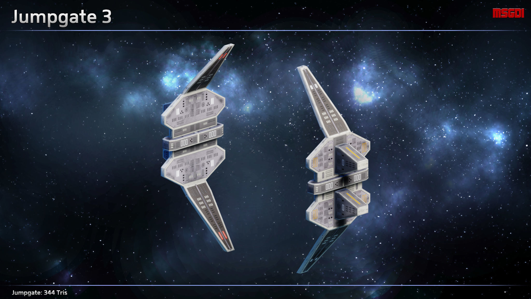 Spaceship Jumpgates Low-poly 3D model_3