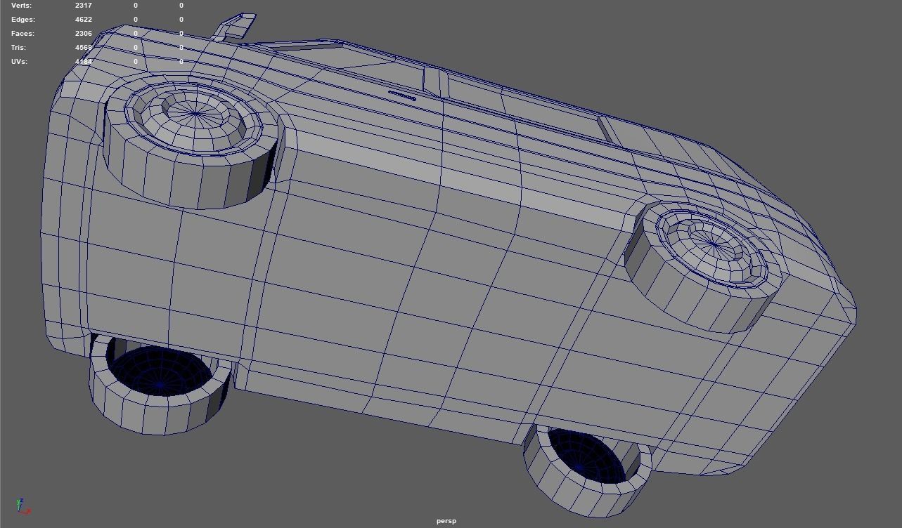 Low Poly Van 01 Low-poly 3D model_8