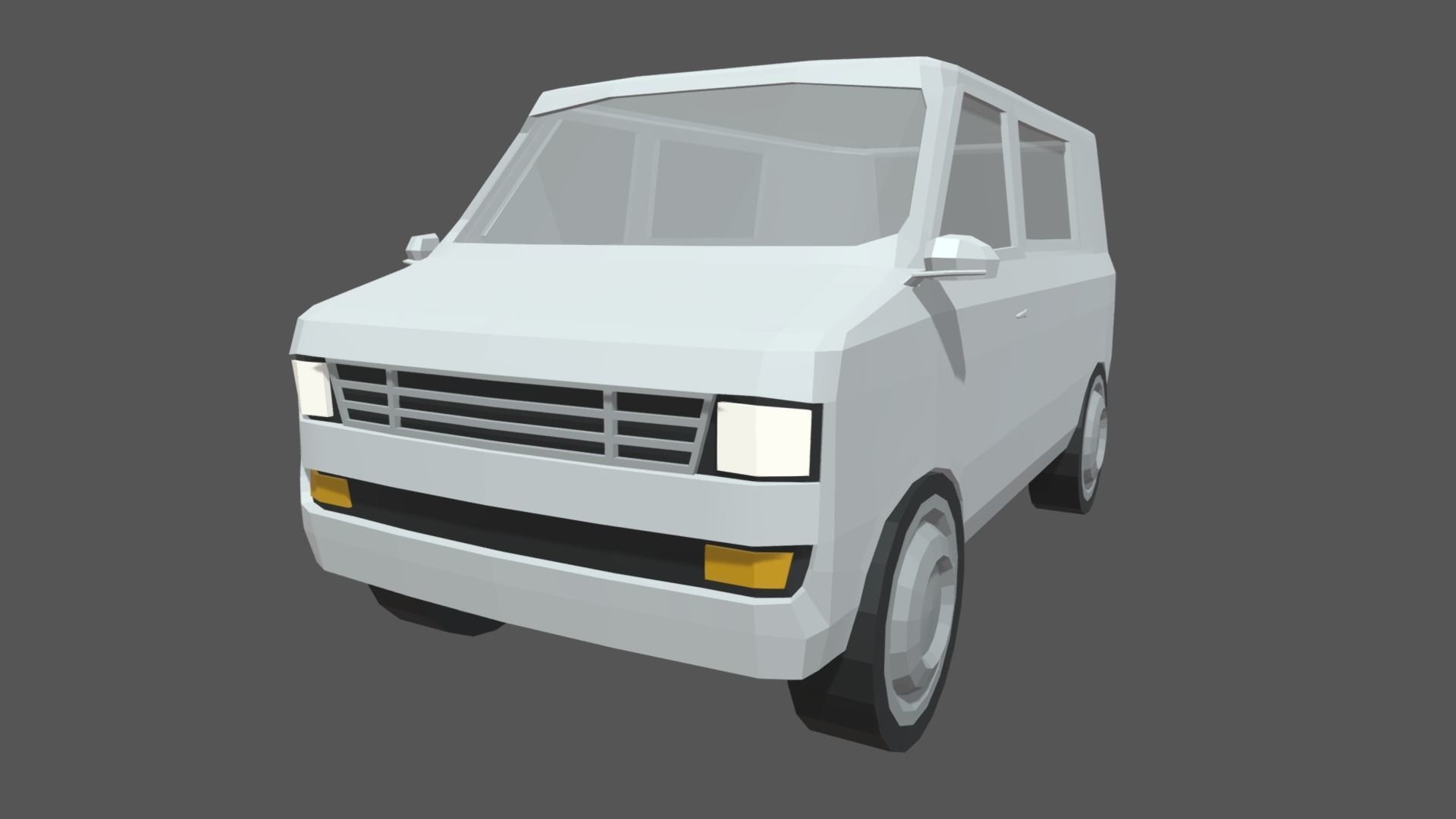 Low Poly Van 01 Low-poly 3D model_4