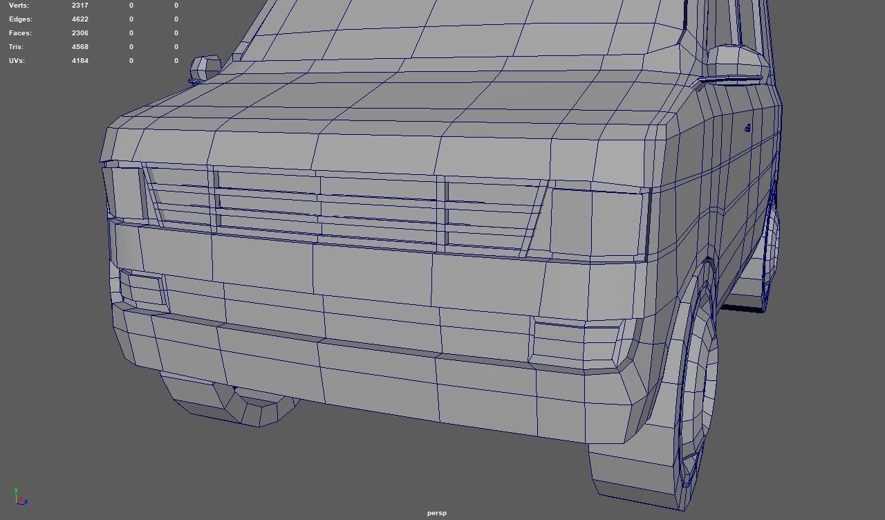 Low Poly Van 01 Low-poly 3D model_9