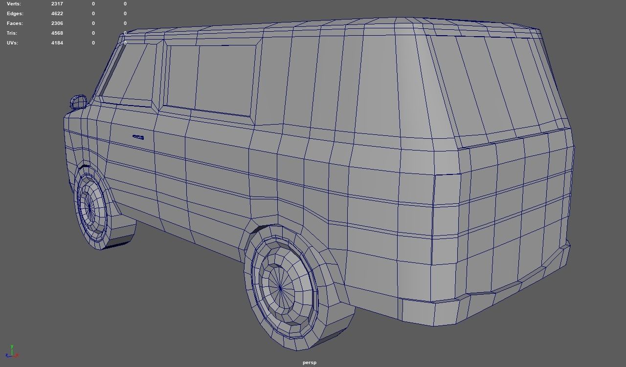 Low Poly Van 01 Low-poly 3D model_6