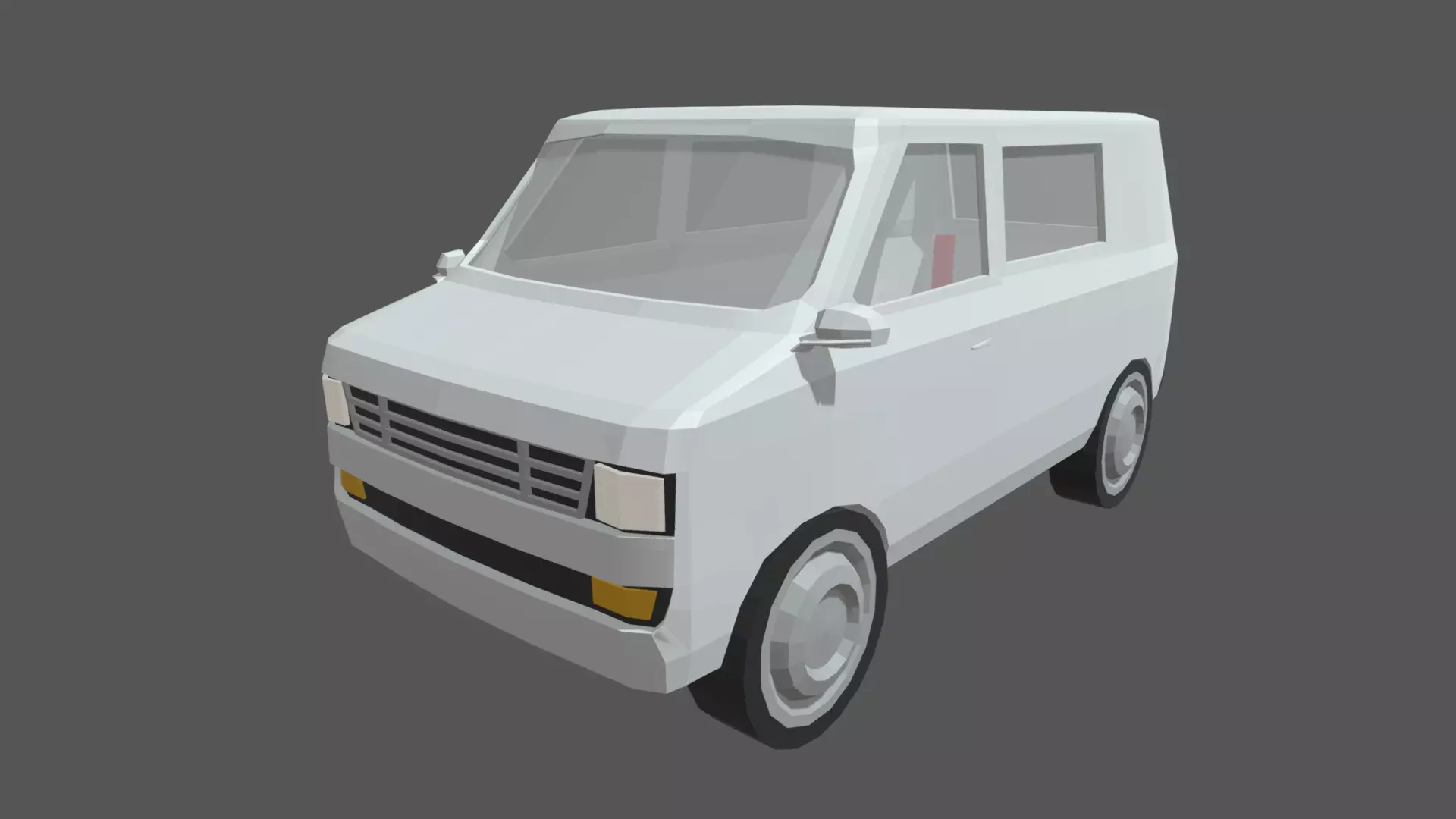 Low Poly Van 01 Low-poly 3D model_0
