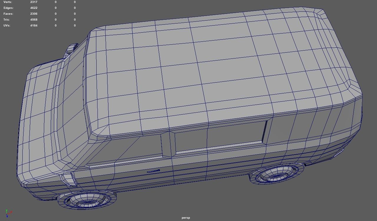 Low Poly Van 01 Low-poly 3D model_7