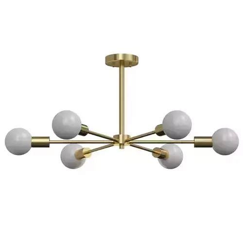 Mid Century Modern Branching 6 Light