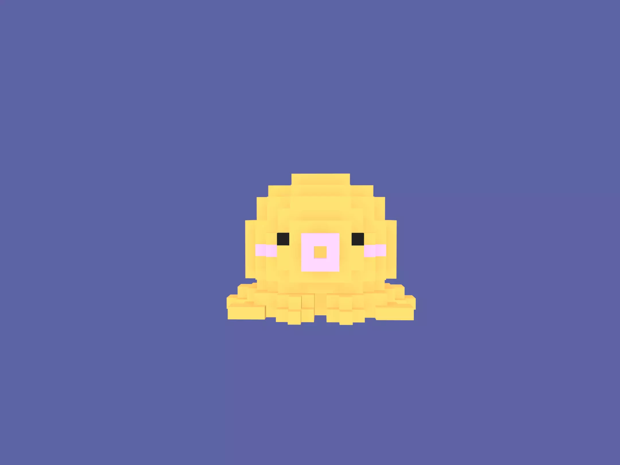 Octopus Voxel Low-poly 3D model