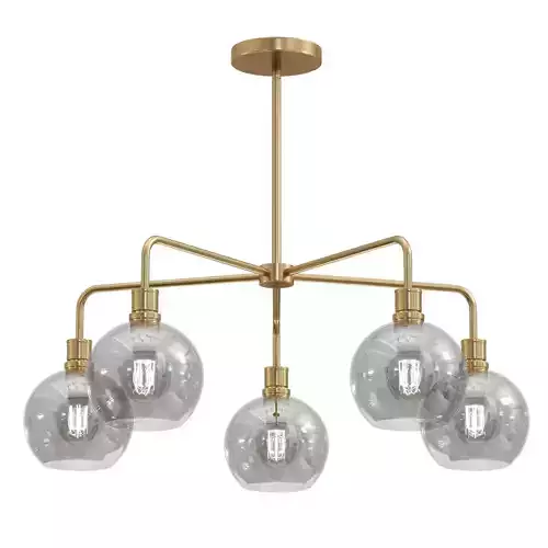 Sculptural Glass 5 Light