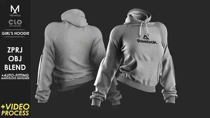 Video Process of Girls Hoodie - Marvelous - CLO Project file