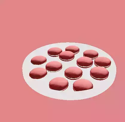 Pink Macarons 3D - obj Low-poly 3D model