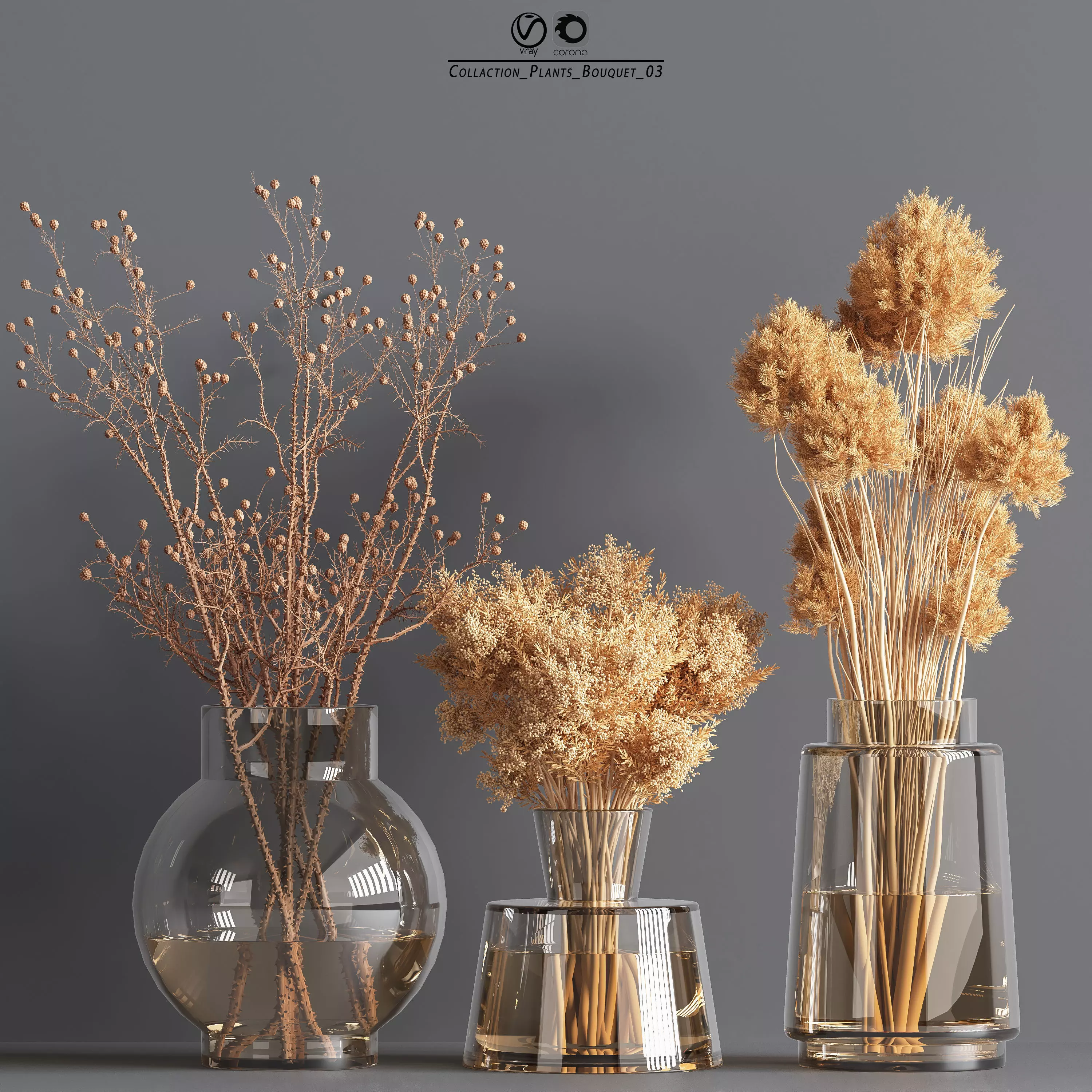 Collaction Plants Bouquet 03 3D model_0