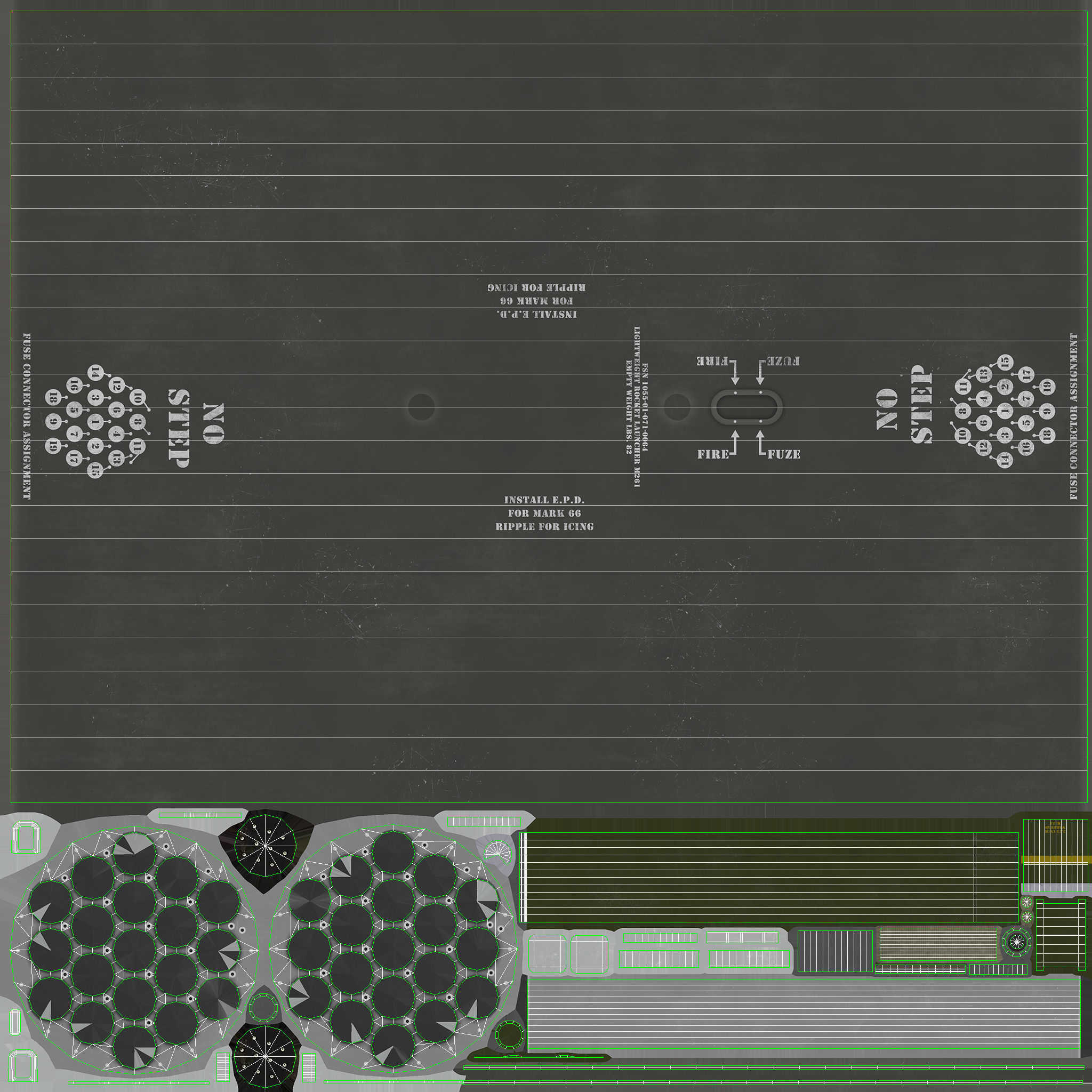Missile Launcher M-261 Low-poly 3D model_17